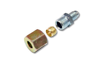 Переходник трубки газа 6x8 с гайкой и муфтой, сталь